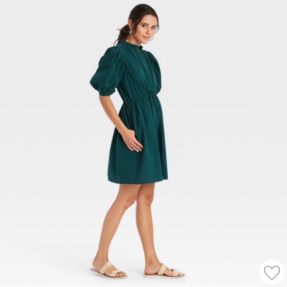 A New Day Puff Sleeve Seersucker Dress